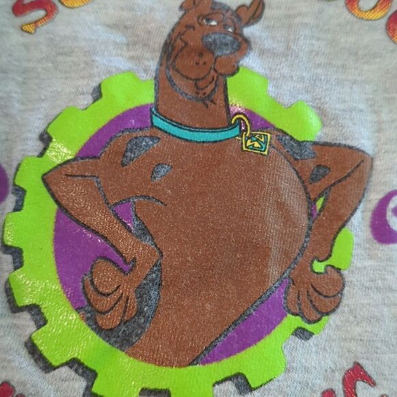 Vintage kids Scooby Doo Mountain Biking gray tshirt size 2T - Picture 5 of 6